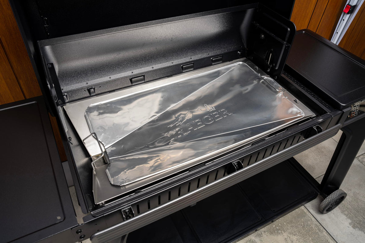 Traeger Drip Tray Liners Size C keep grease mess minimal while cooking outdoors.