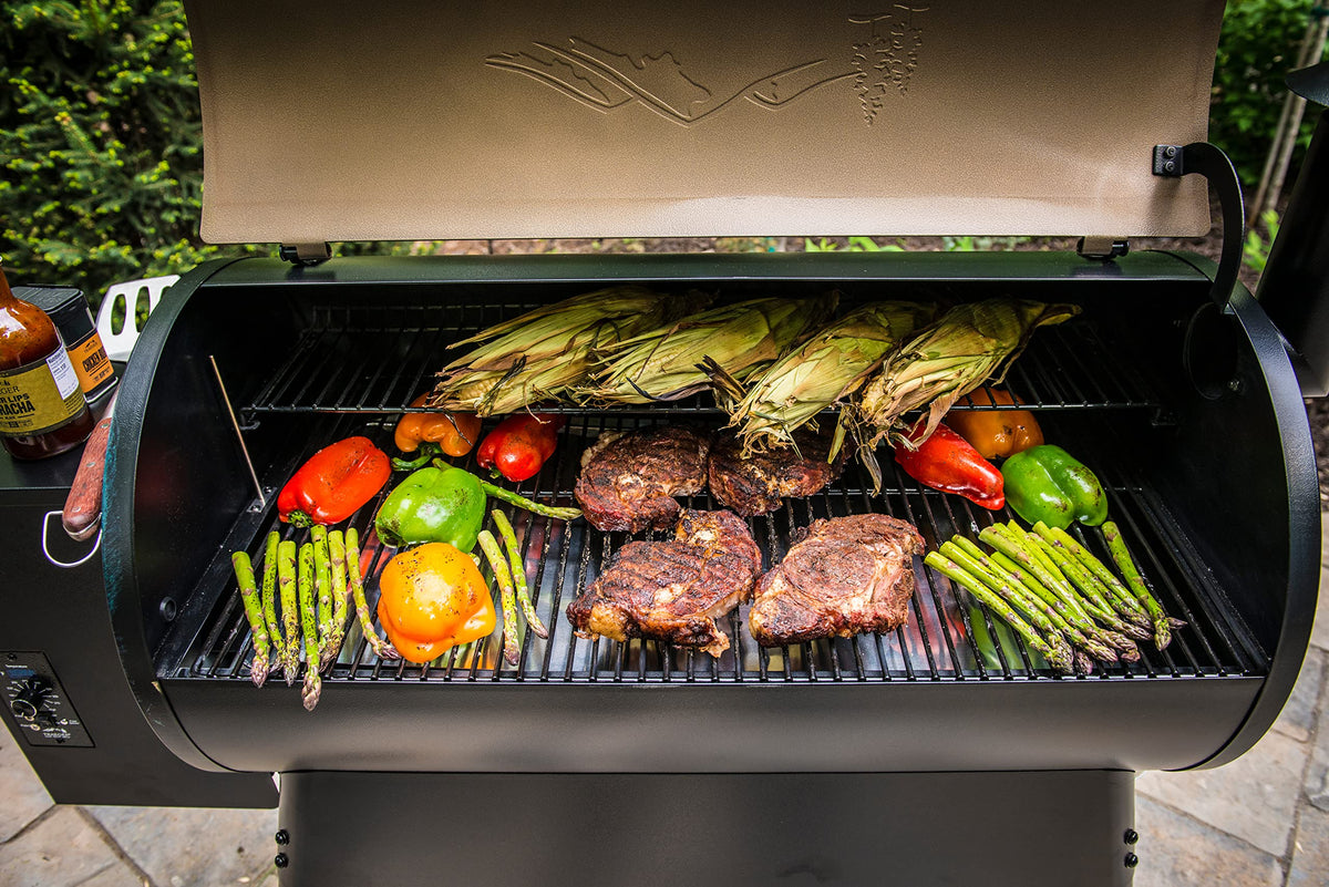 Traeger Pro 34 all terrain wheels enabling easy mobile backyard setup
