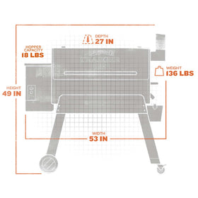 Traeger Pro 34 large 884 sq in cooking area with multiple racks