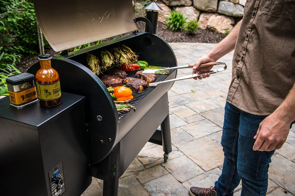 Traeger Pro 34 meat probe close up for precise doneness checks during grilling