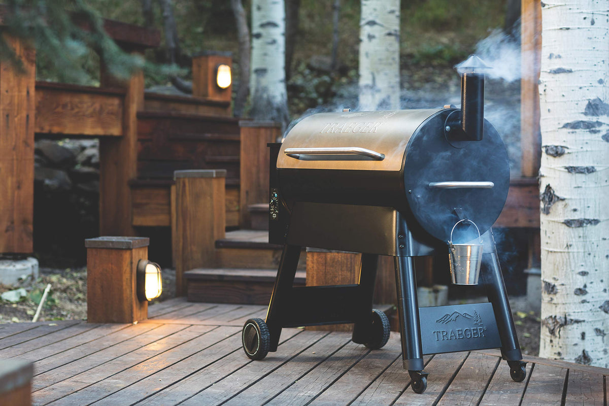 Traeger Pro 34 wood pellet flavor close up highlighting wood fired cooking potential