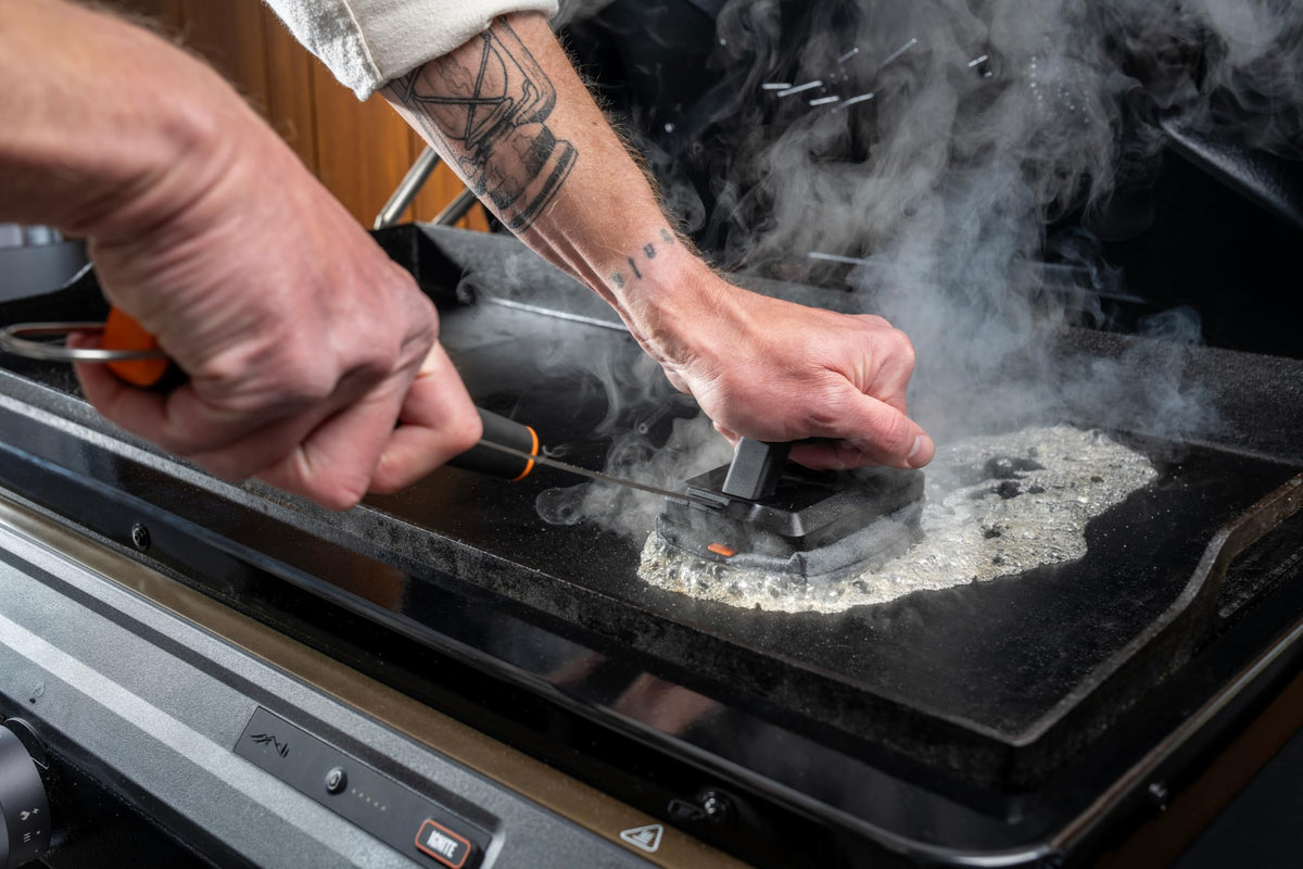 Traeger safe on porcelain grates for gentle cleaning.