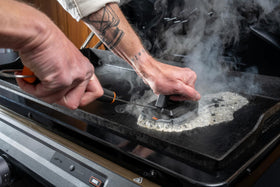 Traeger safe on porcelain grates for gentle cleaning.