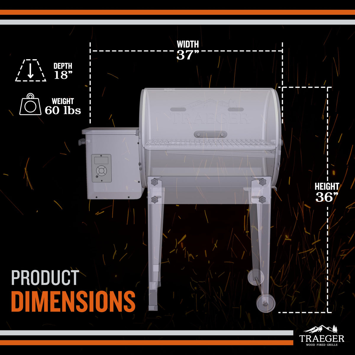 Traeger Tailgater 20 portable design ideal for backyard and outdoor adventures.