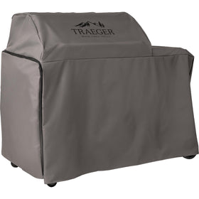 Traeger Woodridge Pro cover side-shelf zipper enables storing shelf up or down.