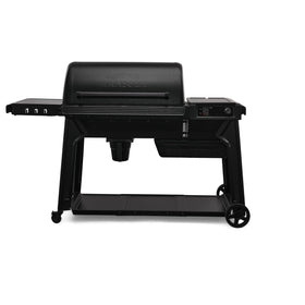 Traeger Woodridge Pro pellet smoker setup shows easy controls for beginners