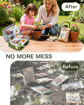 Trahzia seed storage organizer binder front transparent compartments for quick seed access