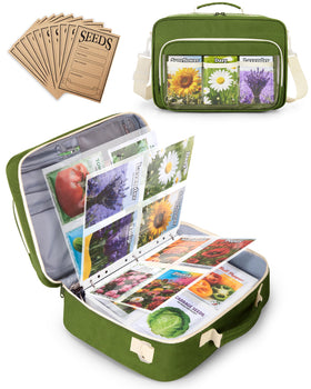 Trahzia seed storage organizer binder front view showing sturdy construction for seeds