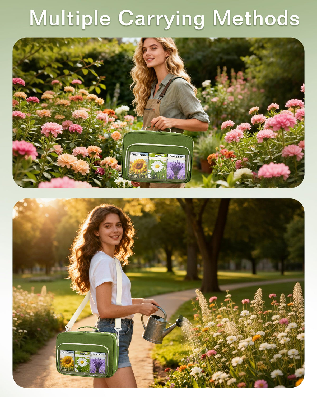 Trahzia seed storage organizer binder top handle for easy garden carrying
