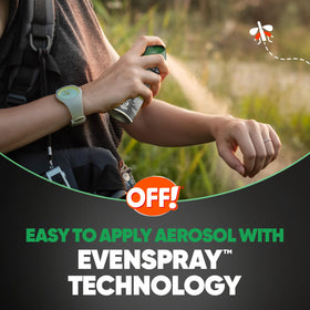 Wooded trail with OFF! Deep Woods Sportsmen Insect Repellent III in use.
