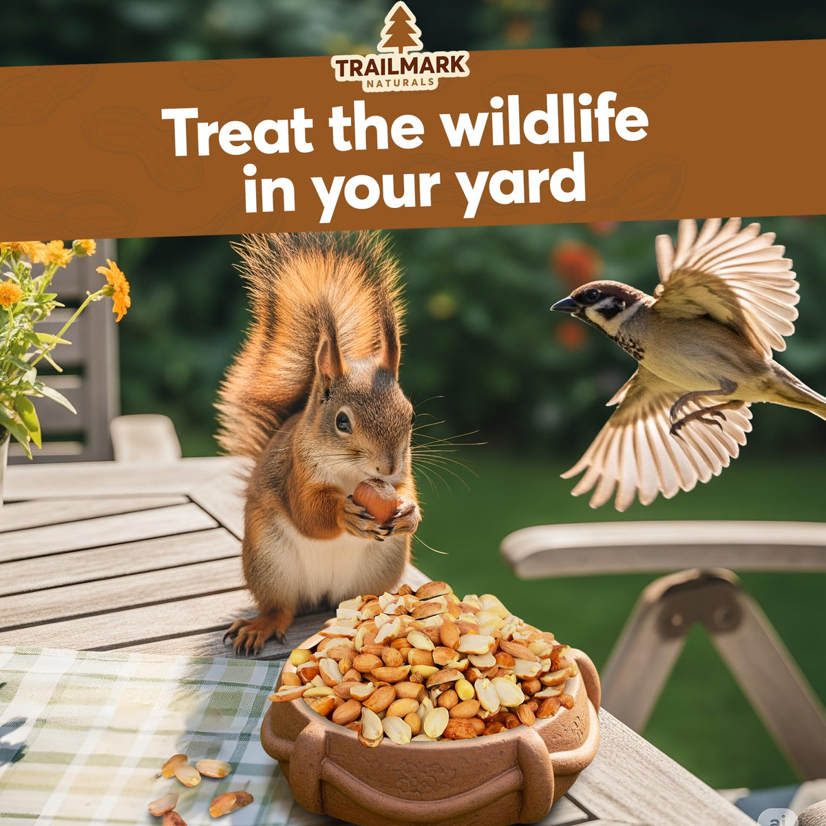 Trailmark Naturals outdoor feeding peanuts for wildlife stations.