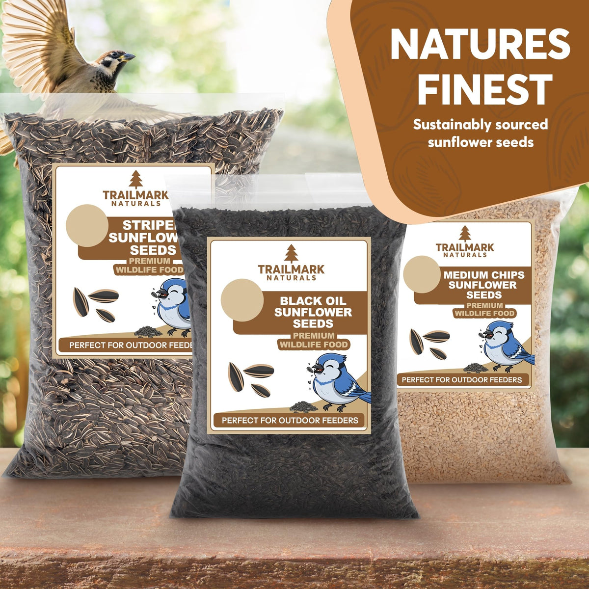 Trailmark Naturals bulk 3lb bag simplifies regular bird feeding.