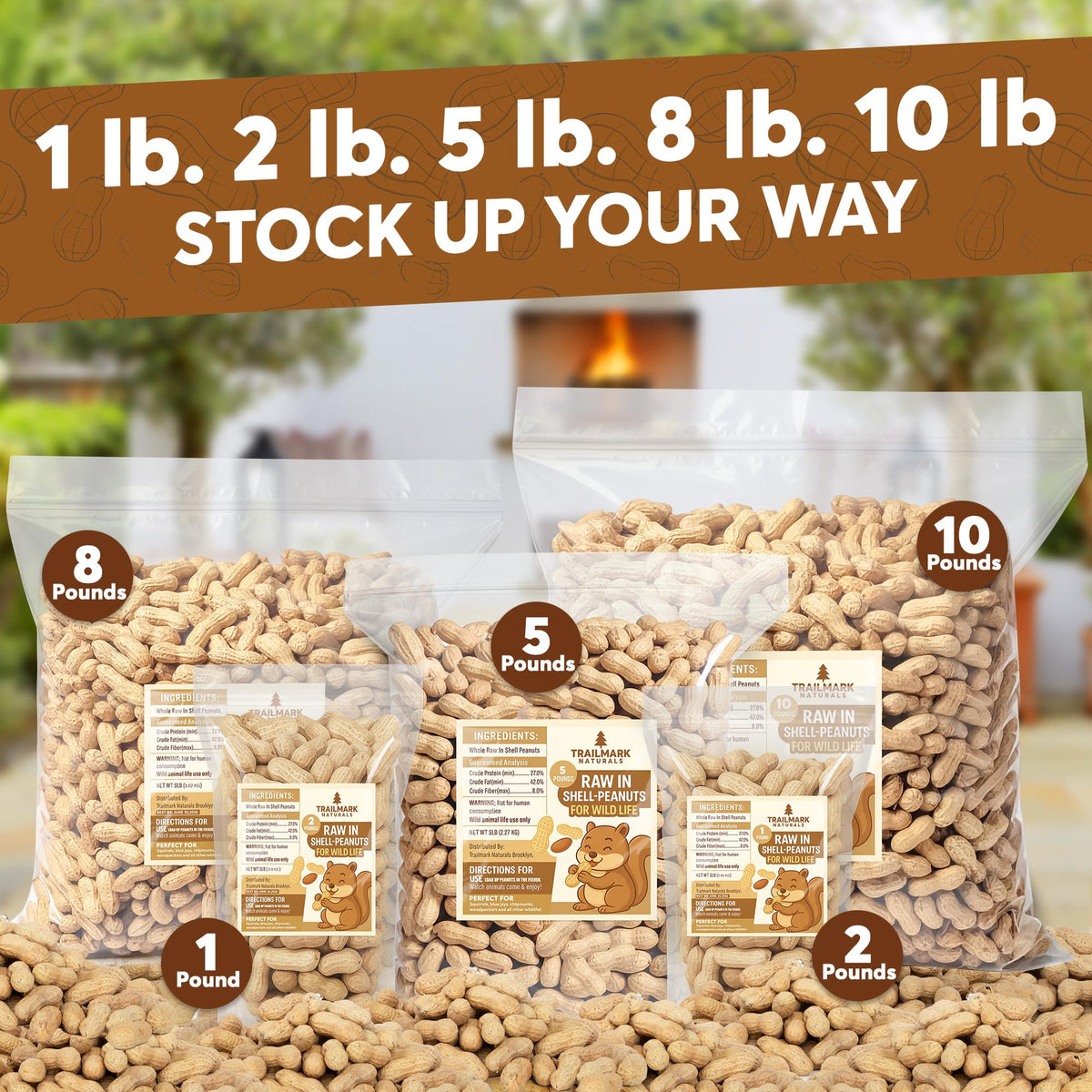 Trailmark Naturals bulk peanuts for feeding stations and backyards