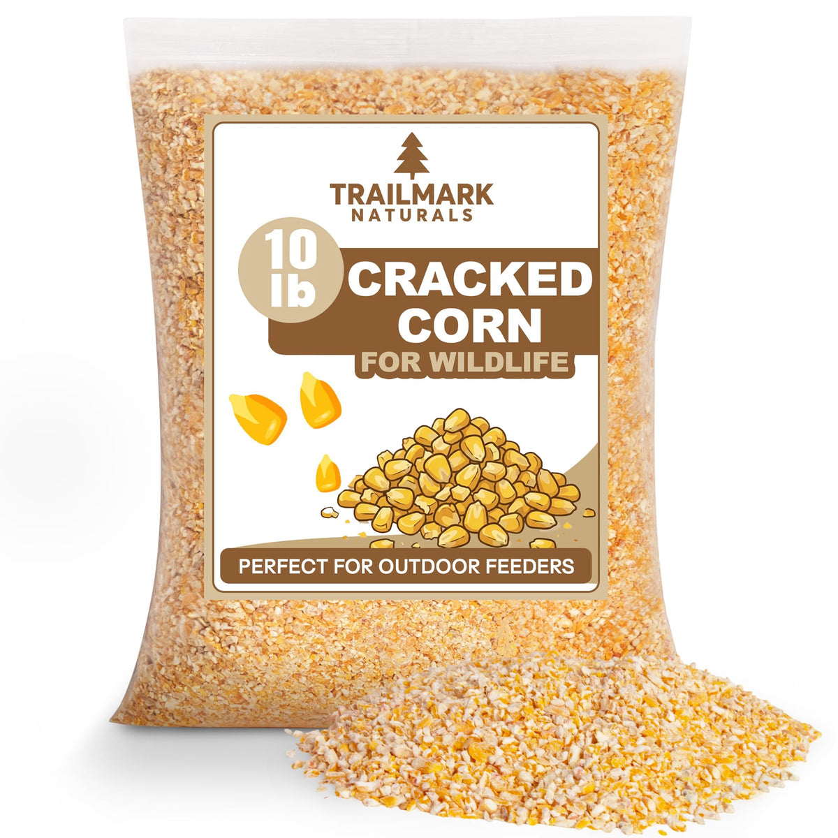 TRAILMARK Naturals cracked corn 10 lb bag for backyard birds