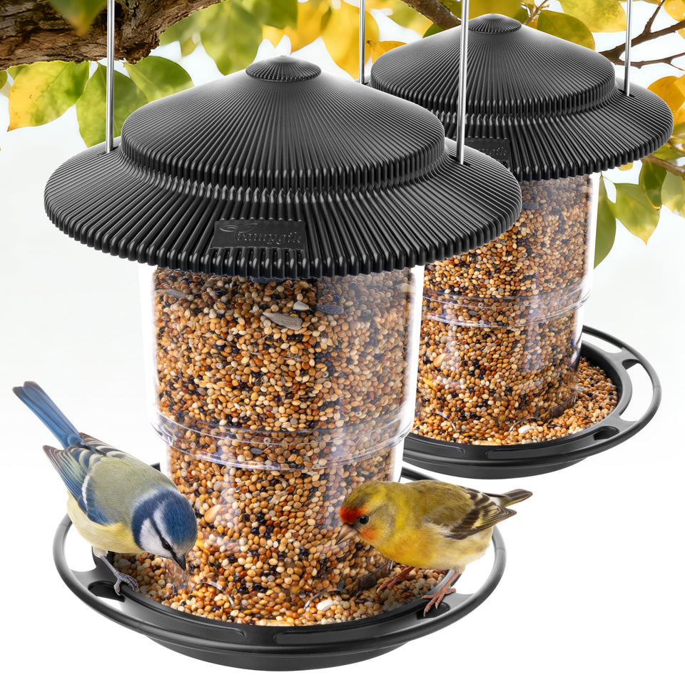 TrampgiK outdoor bird feeder retractable hanging for easy setup.
