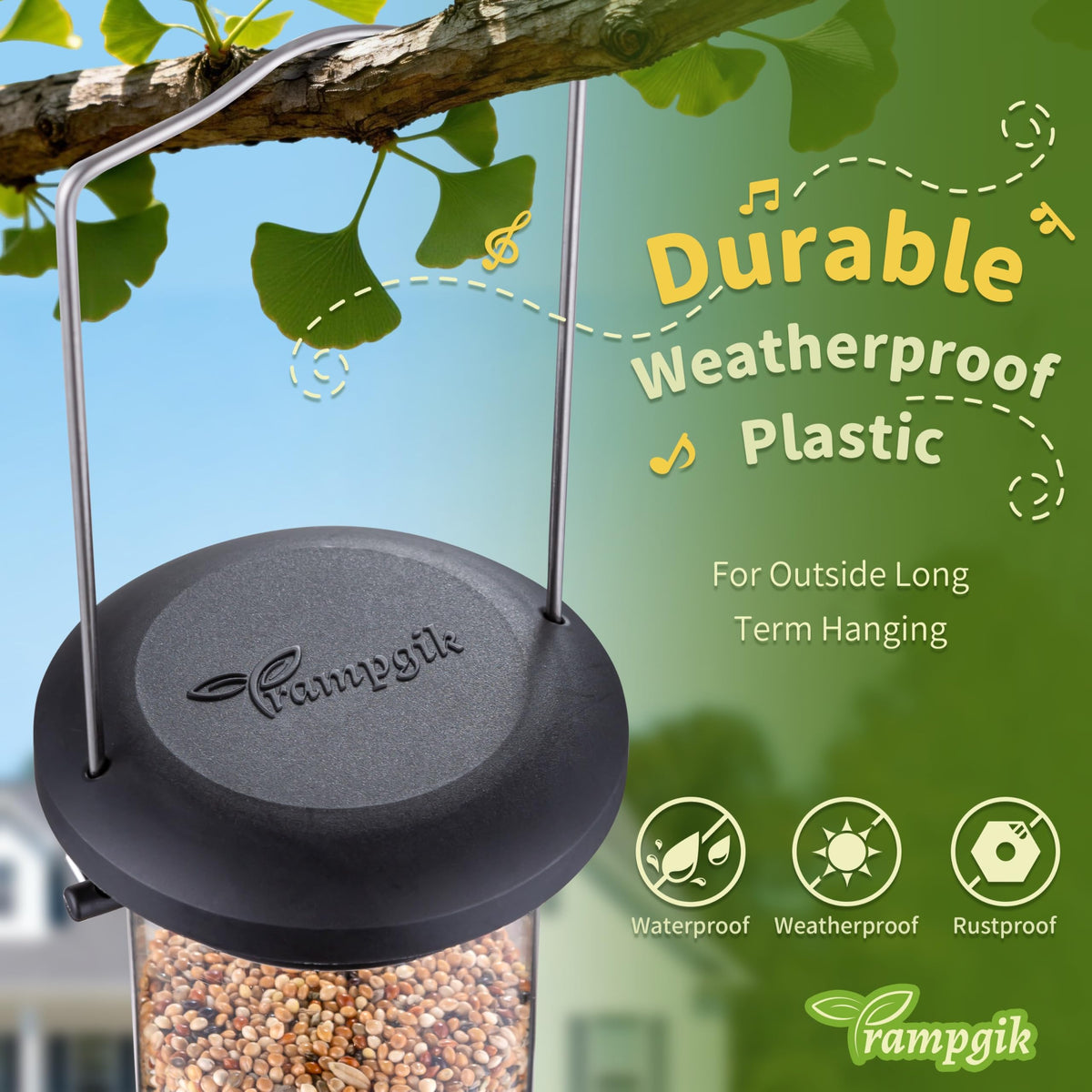 TrampgiK durable black plastic for outdoor use