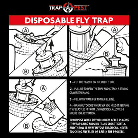 TRAP A PEST bait packet water-activated attracts flies efficiently.