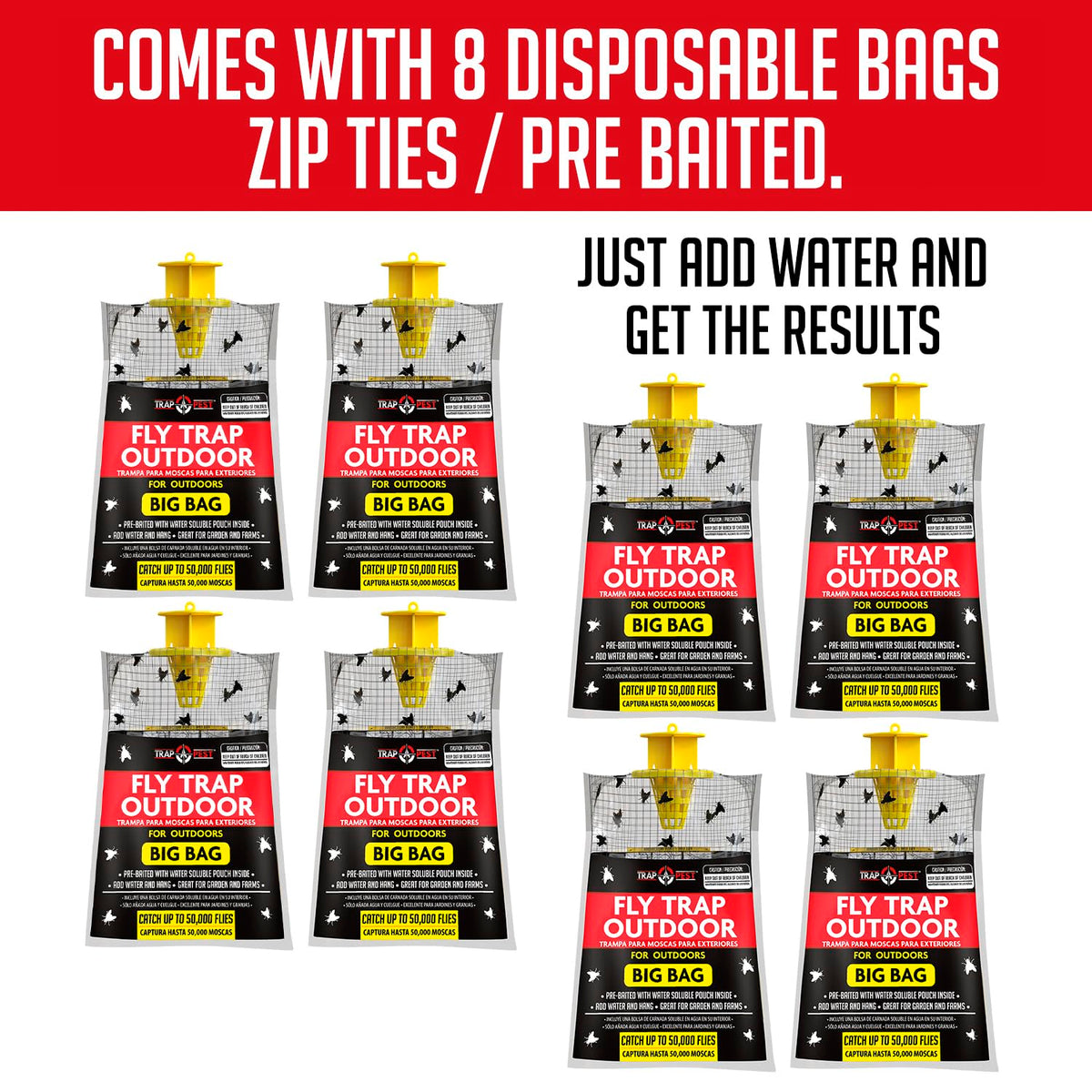 TRAP A PEST disposable bag simplifies disposal after traps fill.