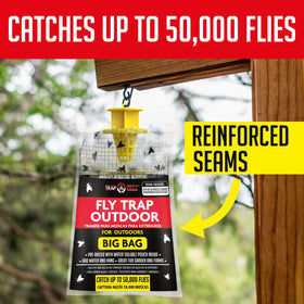 TRAP A PEST fly trap capacity up to 50,000 flies before replacement.