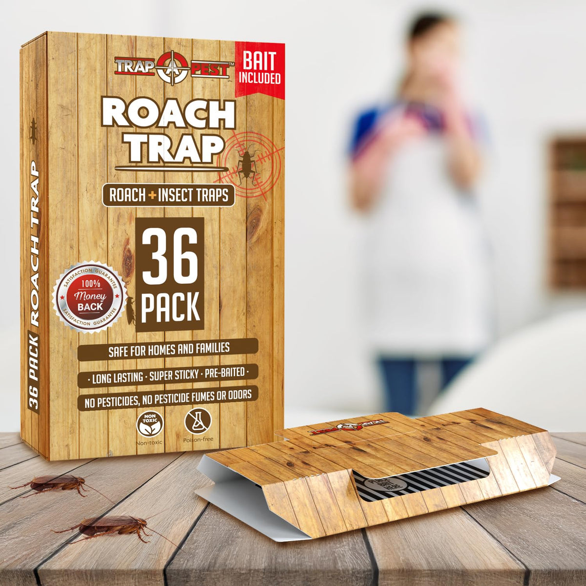 TRAP A PEST glue traps easy to use with bait pouch included