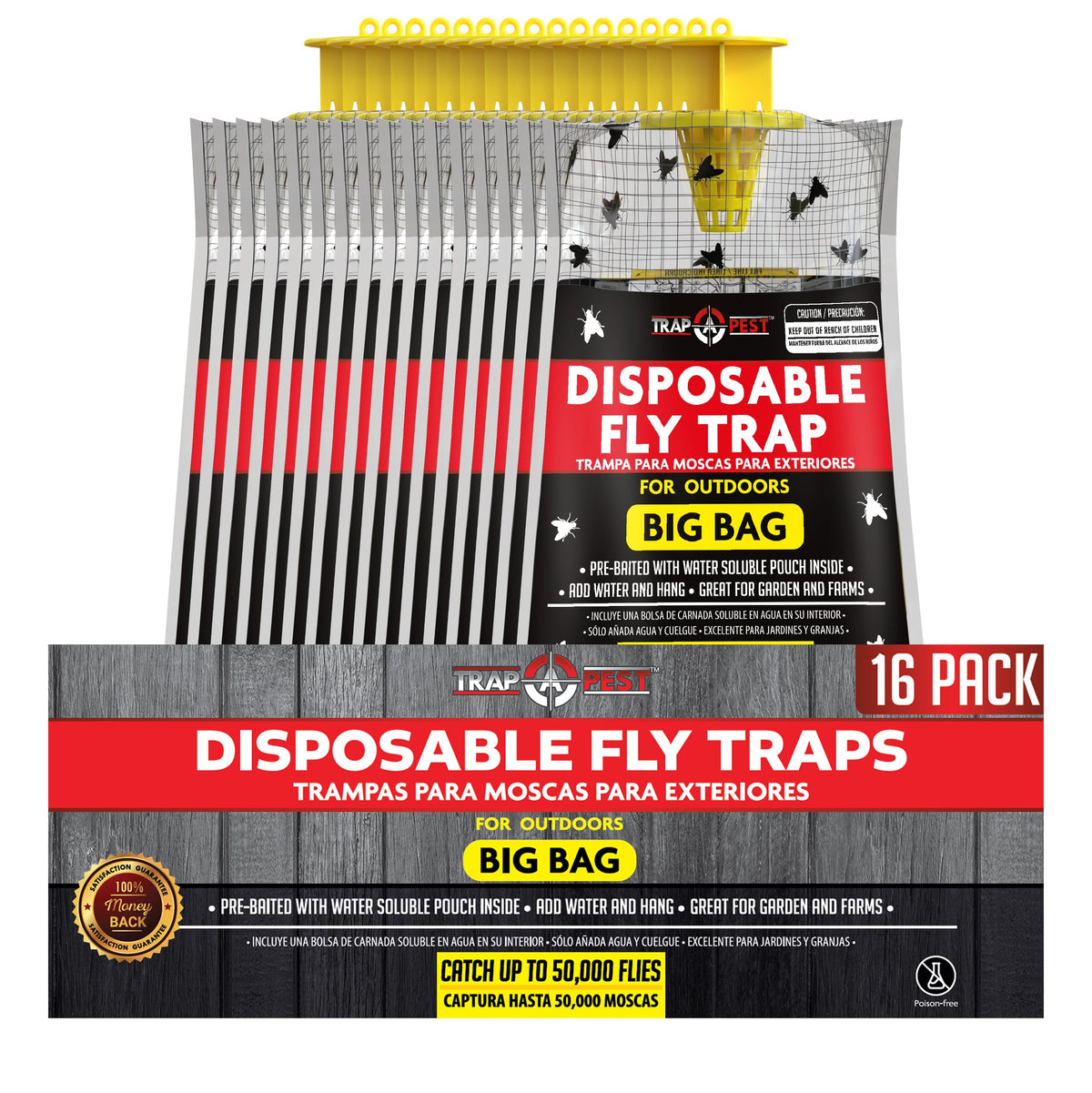 TRAP A PEST high-capacity fly trap protects outdoor spaces.