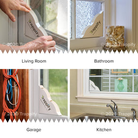 Trappify fly trap package demonstrates simple peel-and-stick setup for fast pest control.