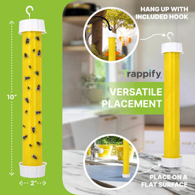 Trappify flying insect trap sticky surface offers versatile indoor/outdoor pest capture.