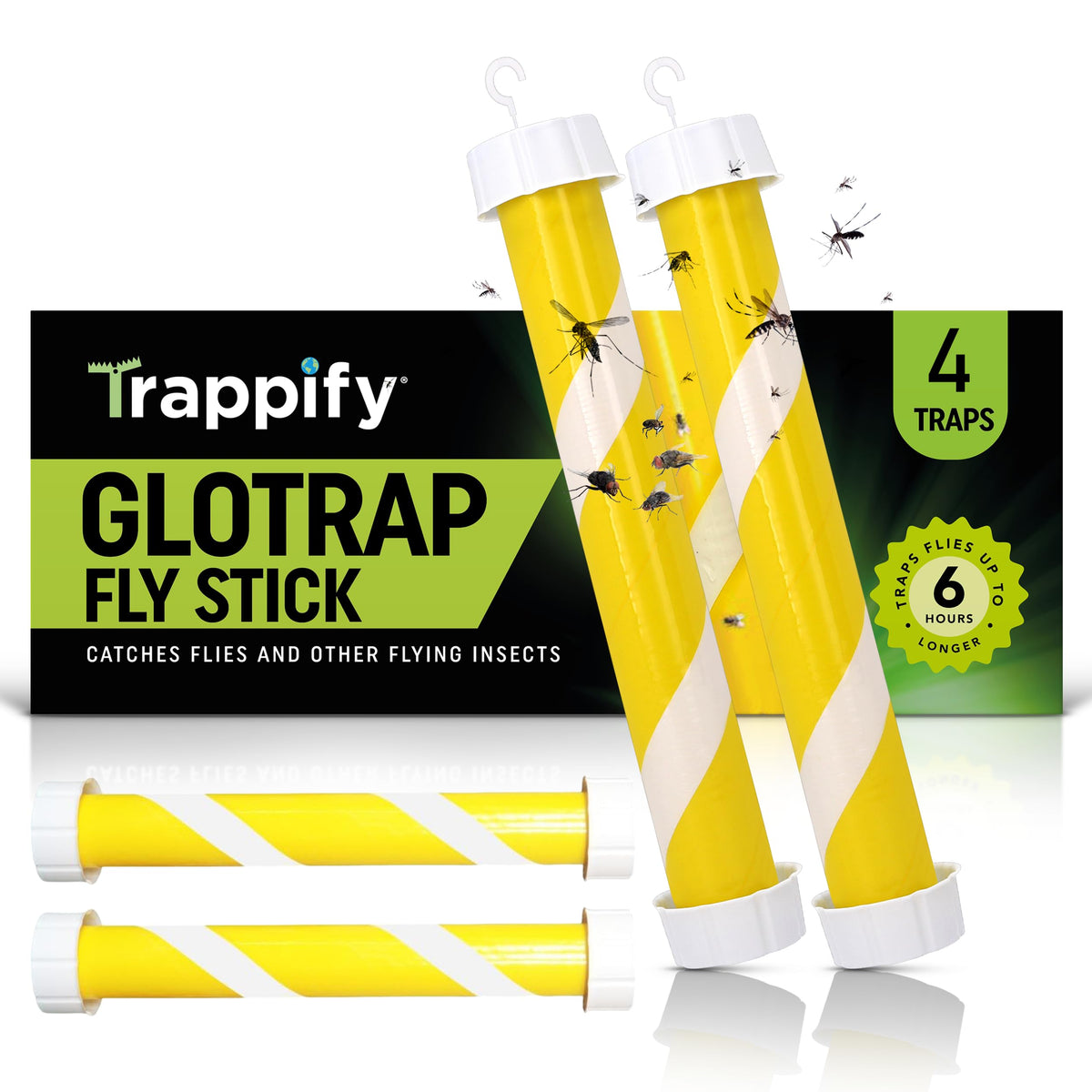 Trappify Glow-in-the-Dark Fly Stick indoors for night visibility and pest capture