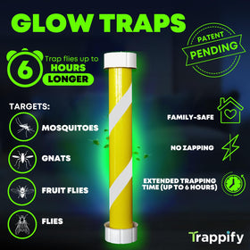 Trappify Glow-in-The-Dark Fly Stick close-up showing sticky surface for insects.
