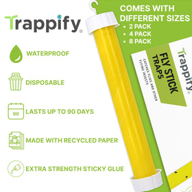 Trappify hanging fly trap indoor catches gnats near doors and food prep areas.