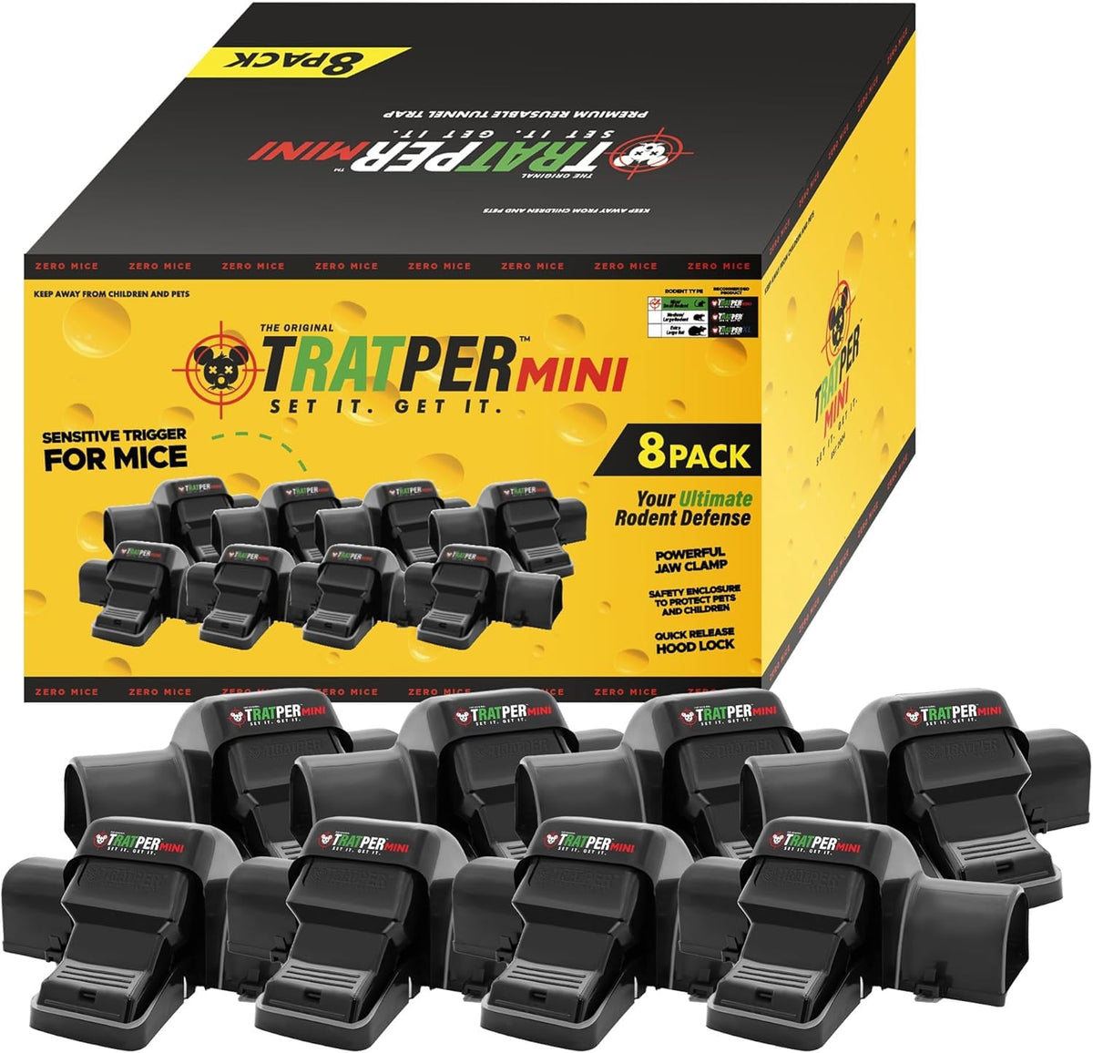 TRATPER mouse tunnel trap covered design protects children and pets.