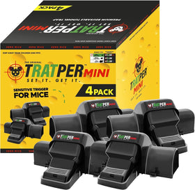 TRATPER mouse tunnel trap front view showing dual tunnel design for safe placement