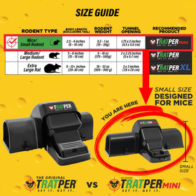 TRATPER mouse tunnel trap side view highlights compact design for tight spaces