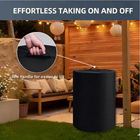 TRAVELIT Ninja Fireside 360 cover on firepit demonstrates complete coverage and quick deployment