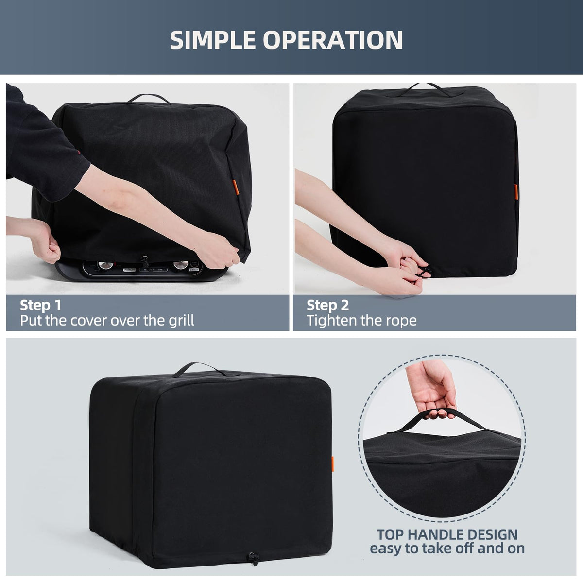 Travelit windproof elastic bands keep the cover secure during gusts