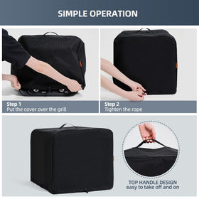 Travelit windproof elastic bands keep the cover secure during gusts