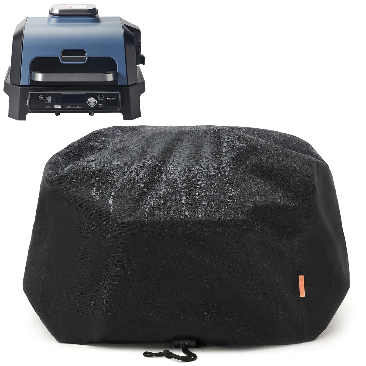 TRAVELIT Ninja Woodfire Pro XL cover folded on a shelf, protecting from moisture and dust