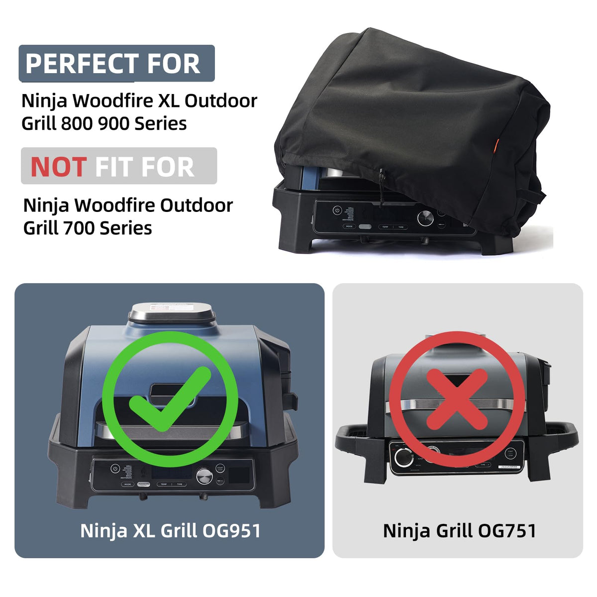 TRAVELIT Ninja Woodfire Pro XL cover windproof closure shielding OG951 from gusts