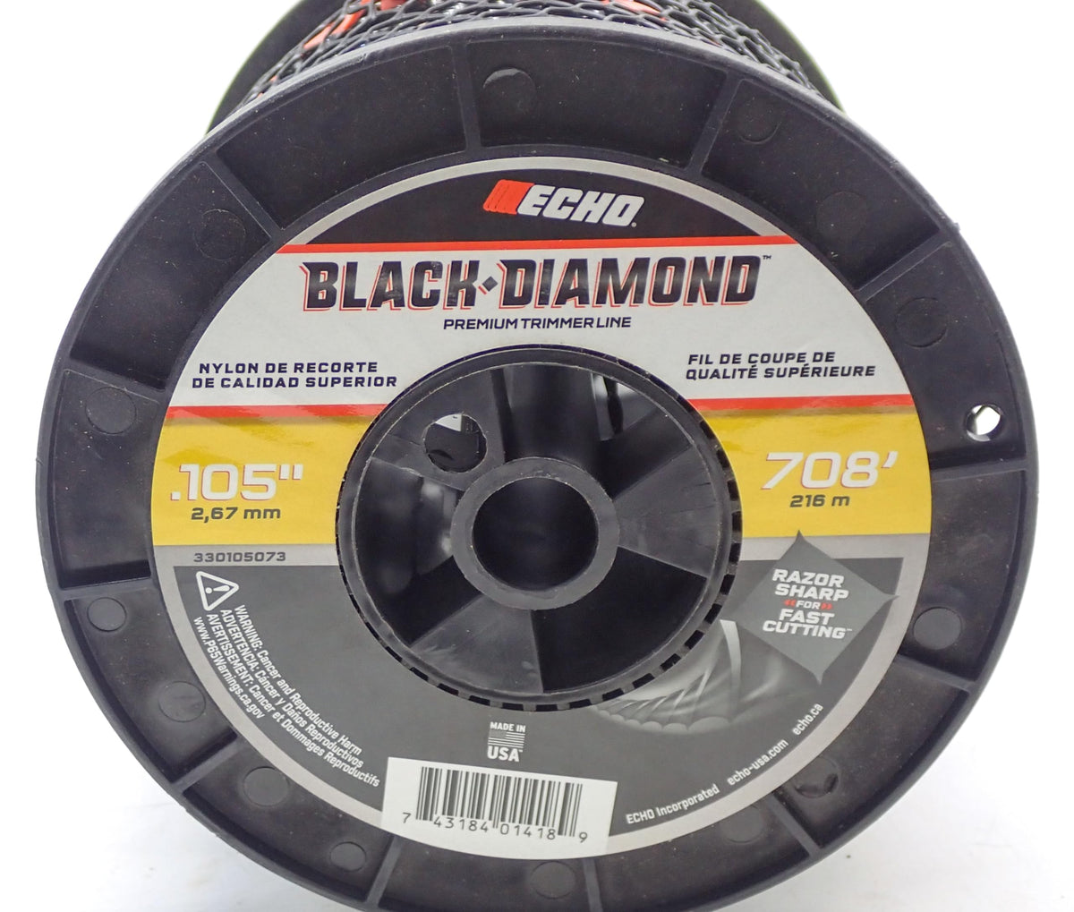 Traverse Creek Echo black diamond line spool with 708 ft of durable trimmer line.