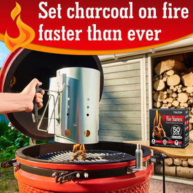 Trazon long burn fire starter shows about ten minutes of steady flame