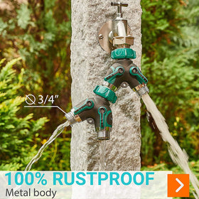 Trazon metal body hose adapter enables leak-free, quick connections.