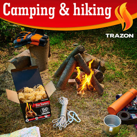 Trazon pack of 50 fire starters ideal for family cookouts