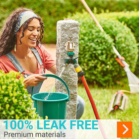 Trazon two-way hose splitter with metal connectors for easy dual watering setup.