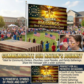 Trealop One Nation Under God flag emphasizes bold symbolism and durable material.
