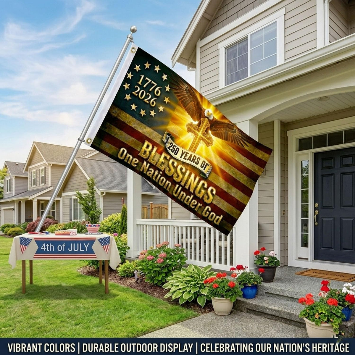 Trealop pole-mount ready banner demonstrates quick, stable outdoor installation.