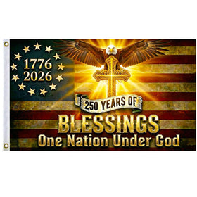 Trealop USA flag double-sided close-up shows vivid print from both sides.