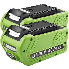 TREE.NB 40V battery front view for GreenWorks tools with sturdy housing.