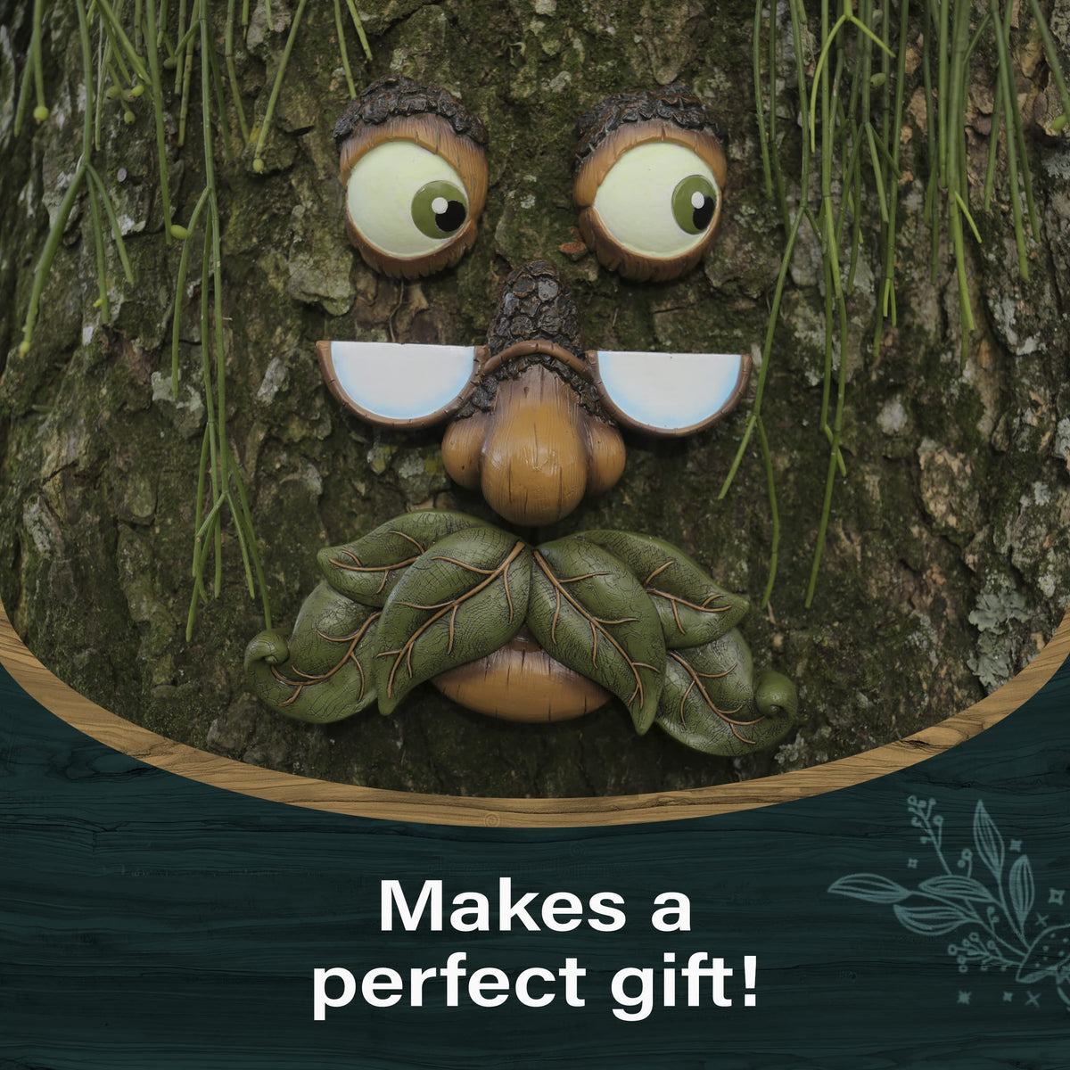 Tree Poetry easy-install tree face with keyhole slot.