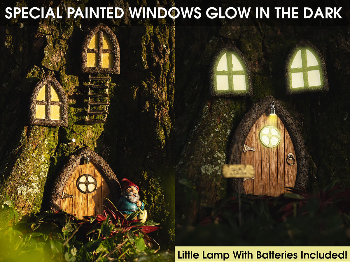 Tree Poetry fairy door attached to a tree creates a magical backyard entrance