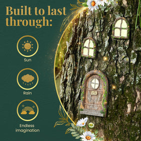 Tree Poetry outdoor fairy garden kit in a colorful, inviting scene.